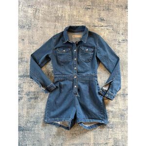 Asos Long Sleeve Denim Romper Size 6